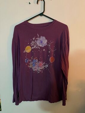 Modern Lux Plum V-Neck Long Sleeve Tee